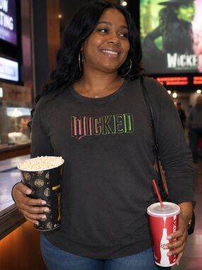 Instant Message Wicked Logo Long Sleeve Tee - Black with Rainbow Lettering XL